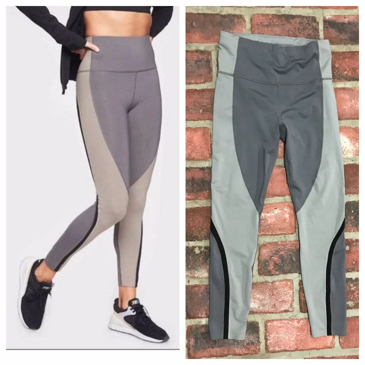 Athleta Gray Colorblock Spar High Rise Leggings Size Small