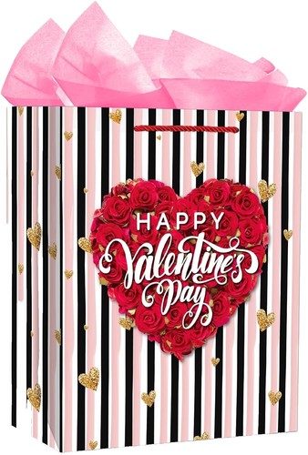 Valentines- Set of Bags Celebration Love Heart 3D Gift Bags w