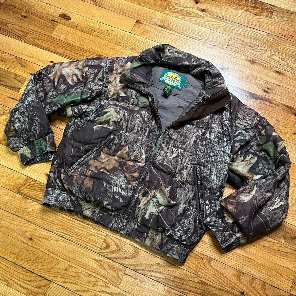 VTG Cabela's For Kids Zip Up Soft Shell Hunting Jacket Mossy Oak Boys Size L - Image 2 of 4