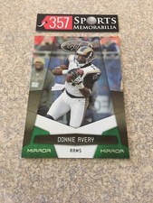 2010 PANINI CERTIFIED DONNIE AVERY MIRROR GREEN SP #2/5 RAMS SAINT LOUIS RAMS