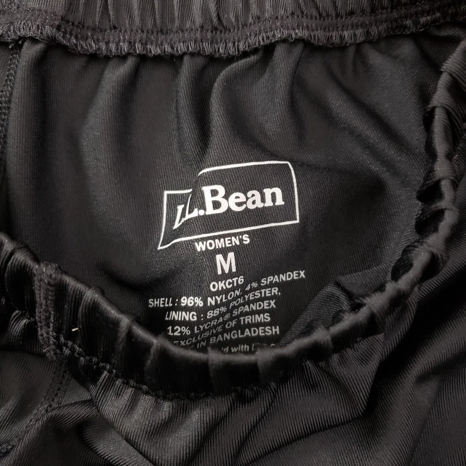 LL Bean Womens Medium Cycling Liner Shorts Black Padded M 4.5" - Image 2 of 4