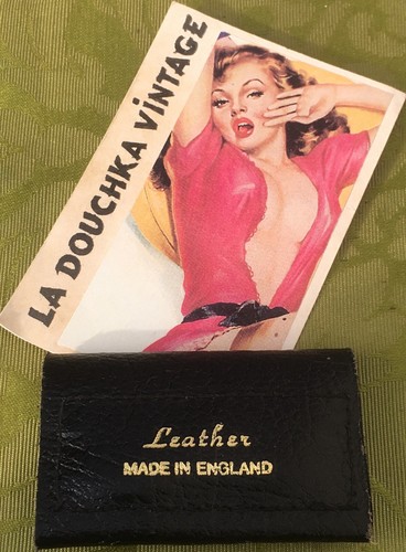 ENGLISH 1930s POUND COIN HOLDER/POCKET WALLET~BLACK LEATHER~MADE IN ENGLAND~MINT - Picture 3 of 4