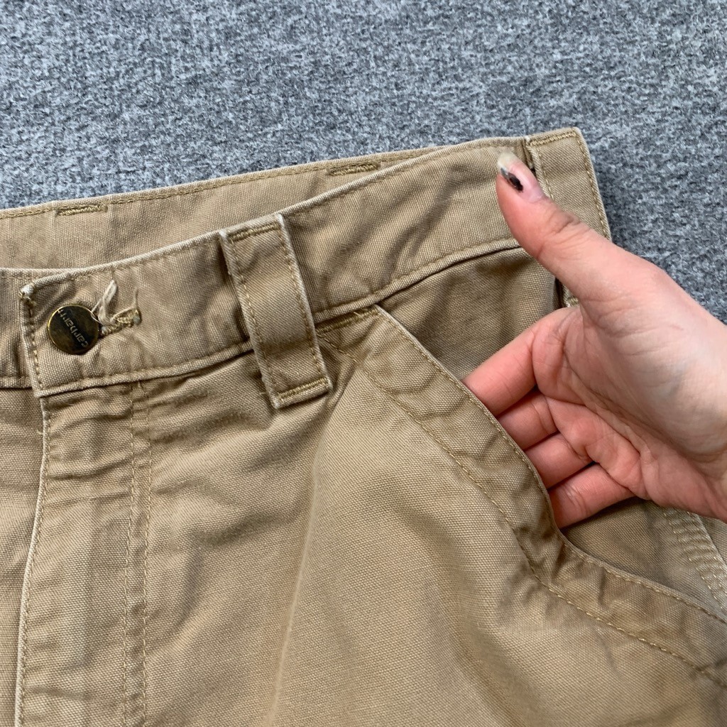 Carhartt Short Mens 32 Beige Loose Fit Cotton Canvas Carpenter Utility Work thumbnail 4