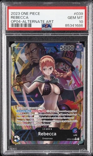 2023 ONE PIECE OP04-KINGDOMS OF INTRIGUE ALTERNATE ART #039 REBECCA PSA 10