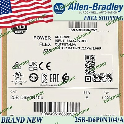 New Sealed 25B-D6P0N104/A PowerFlex AC Drive 25BD6P0N104 FreeShip