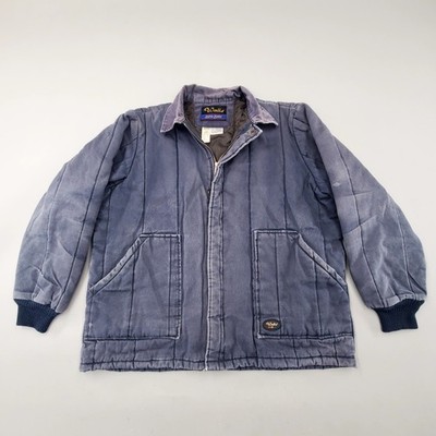 Vtg Walls Zero Zone Insulated Work Chore Jacket Navy Blue Duck Canvas Workwear