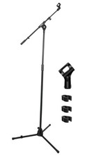 5 Core Microphone Stand Floor Adjustable w Extending Telescoping metal Boom Arm