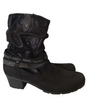 Remonte ankle boots size 39 real leather black new soft leather comfort cowboy