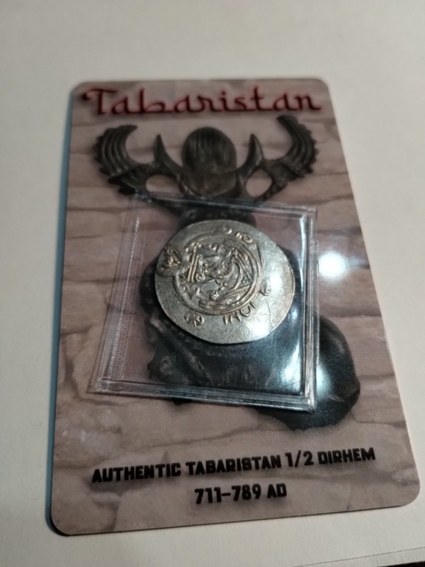 711-789 AD Tabaristan Silver 1/2 Dirhem "History Bags Card"