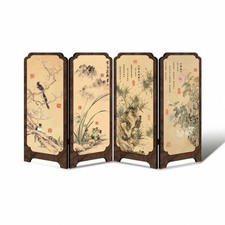Tischparavent traditionell chinesisch Mini-Paravent chinesischer Stil f&uuml;r Regal
