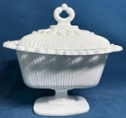 Vintage 1960's Indiana Milk Glass Pedestal Dish w/lid
