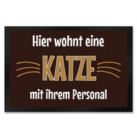 FußMatte Hier Wohnt Eine Katze Mit Ihrem Personal FußMatte Fussmatte TüRmatte