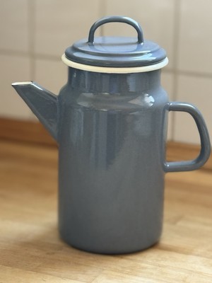 VINTAGE DEXAM Aubergine Home/Camping Slate Grey Enamel 2L Coffee Pot
