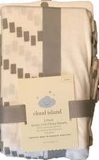 Cloud Island Gray and White Jersey Fitted Crib Sheets - 2-Pack 100 Cotton