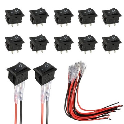 Rocker Switch T85 2 Pin SPST 10A 12V DC ON OFF 10er Pack Automobil Boat