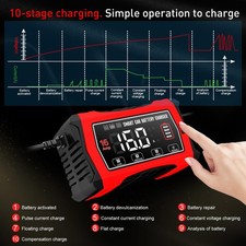 Caricabatterie per Auto 16A Caricabatterie Automatico Intelligente 6v/12v/24v - Miniatura 4