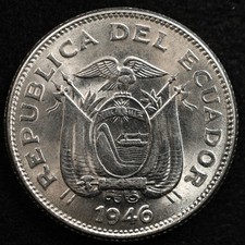 Ecuador 1 Sucre 1946, Coin, Inv#E359