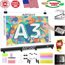 Ultra-Slim A3 LED Art Light Pad with Stand & Clips - Diamond Painting Essential