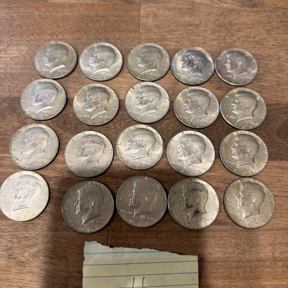 Lote de 20 medios dólares de plata varios años Foto 2 de 4