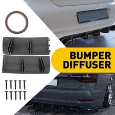 Carbon Rear Fiber Diffuser 10 Fin Bumper Splitter Spoiler For VW Jetta MK5 MK6 A