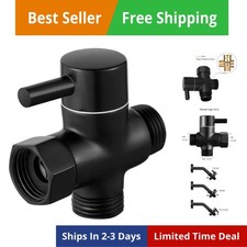 Solid Brass 3-way G1/2 Shower Diverter Matte Black