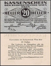 Wien - Vienna 20 Heller Notgeld, 1919, Kodnar-Kuenstner #1183.II.a, UNC