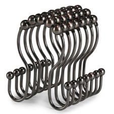 Bronze Shower Curtain Hooks, 12 Pcs Rust Proof Sliding Rings for Rod