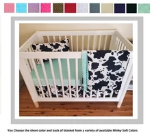 Cow Print Ranch Style Baby Bedding Western Crib Bedding Set