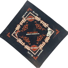 Vintage 1986 Harley Davidson Black Hills Bandana 20  x 22.5  Rapid City, SD
