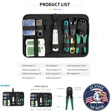RJ45 Network Cable Repair Tool Kit with Crimping Pliers Cable Tester - Toolkit