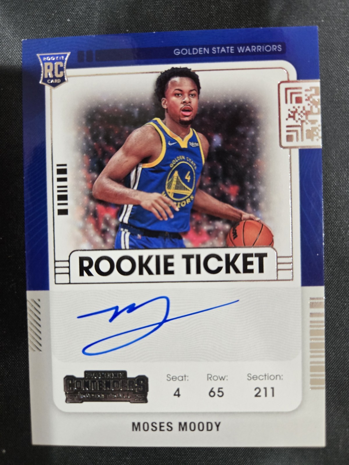 2021/22 MOSES MOODY CONTENDERS ROOKIE TICKET AUTOGRAPH #114 G.S. WARRIORS