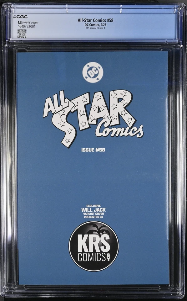 All Star Comics #58 Will Jack SDCC Virgin Variant CGC 9.8 - Facsimile LTD 500 - Image 2 of 3