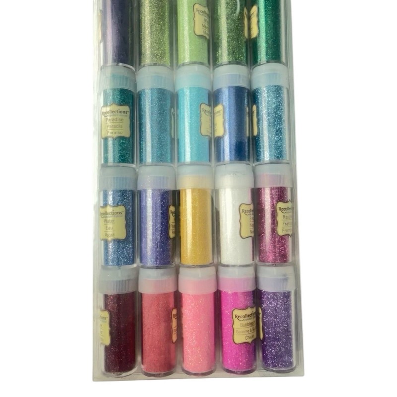 Recollections Lot of 30 Glitter Bottles Multiple Colors, Scrapbooking, Cards