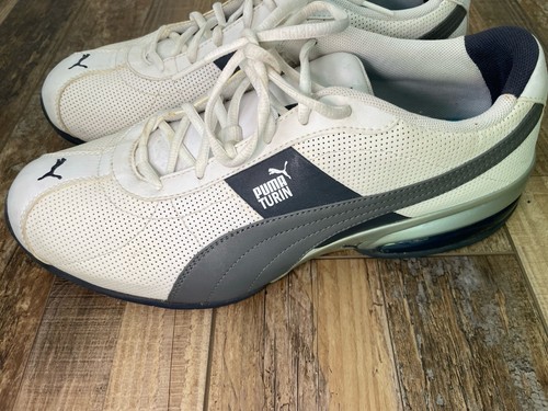 Puma Men’s Sneakers Turin Eco Ortholite Size 11.5 White Navy Gray - Picture 2 of 6