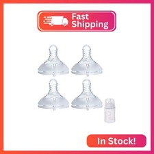 4Pack Replacement Silicone Nipple Compatible with Pigeon PP Nursing Bottle, Soft
