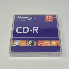 Memorex 10PK CD-R 52X 700MB 80min 10 pack CD-R Discs w/Paper Sleeves