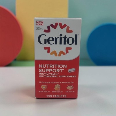 Geritol Vitamins Multivitamin & Mineral Supplement, 100 ct Tabs New Look E: 8/28