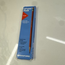 Vintage 12 1997 Sanford Col-Erase Colored Pencils Green Erasable NOS Made In USA