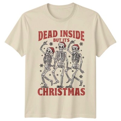 Dead Inside But Its Christmas Holiday Skeleton Herren Damen Grafik T-Shirt