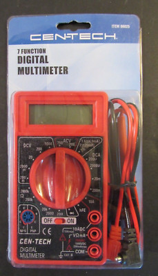 Cen-Tech 7 Function Multi-Tester, Digital MultiMeter, Item 98025, New in package