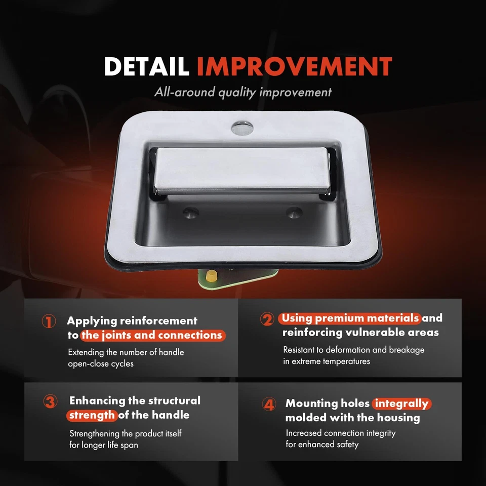 Manija de puerta exterior cromada para pasajero delantero Kenworth T300 1995-2002 T600A Foto 3 de 4