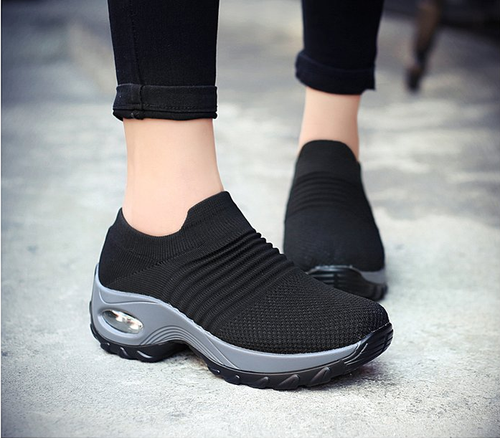 flat platform shoes black