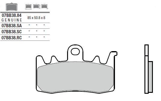 Plaquettes avant Brembo 38800061 à friction stable pour Ducati Monster 821