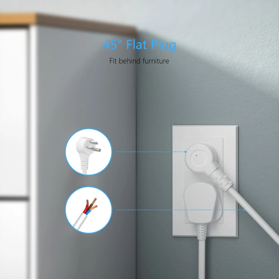 BESTEK Tira de Alimentación con USB, Toma de Montaje en Cubo Vertical Blanca  Foto 4 de 4