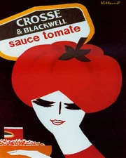 POSTER CROSSE BLACKWELL SAUCE TOMATE WOMAN HAIR FOOD VINTAGE REPRO FREE S/H