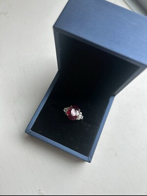 Fine Quality Natural Ruby Sterling Silver Solitaire Ring