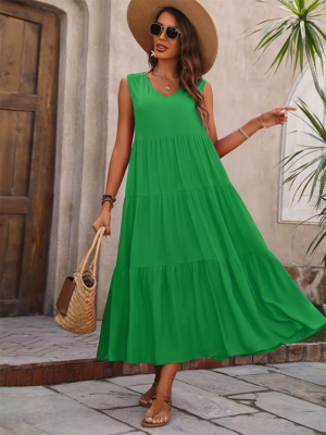 holiday dress casual Spring Summer Long Sleeve Printed Cutout Holiday Dress Casual Sexy Dress M / Blue main image 0