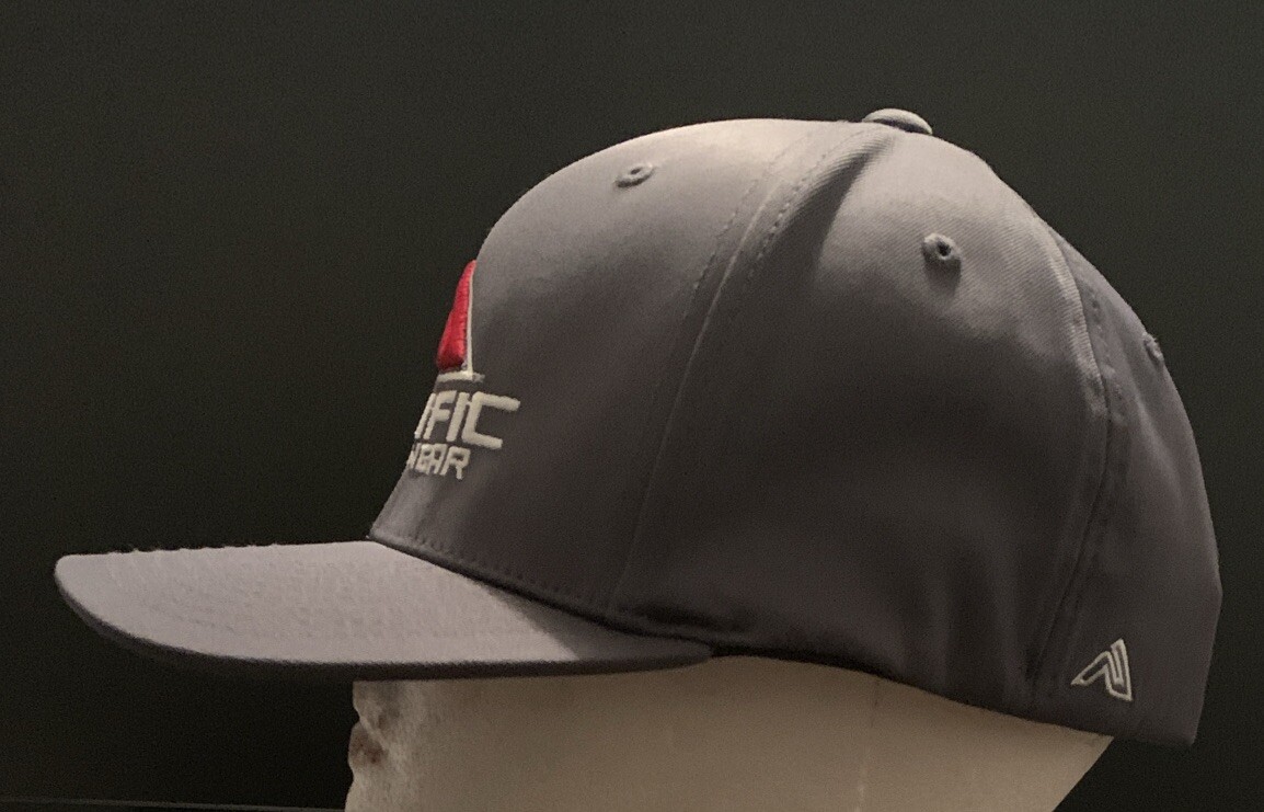 Pacific Headwear Name Brand Fitted Cap Hat Sz. SM/MD New 476F Gray