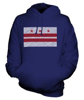 WASHINGSTON DC STATE SCRIBBLE FLAG UNISEX HOODIE TOP GIFT WASHINGTONIAN FOOTBALL