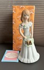 Vintage Enesco Growing Up Birthday Girls Age 14 Brunette Porcelain 6" Figurine